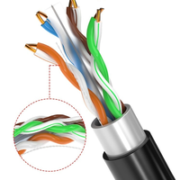 Cable de Red para Exteriores Kneysum Factory de 1000 pies, FTP, 8 Hilos, Cobre Sólido Libre de Oxígeno, CAT6 CAT6A de Fibra G652D, para Comunicación Local