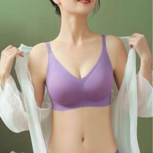 Soutien-gorge une pièce en Spandex/Polyamide, fin, sans couture, respirant, tricoté, push-up, sans armatures, bonnet 3/4, bretelles réglables, dos en U, fermeture dorsale - Product Image 1