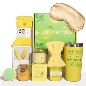 Ensemble de bain et masque pour les yeux avec paille, grande tasse, série jaune citron, promotionnel spécial, pour la saison des diplômes et idées de cadeaux commémoratifs d'entreprise - Product Image 1