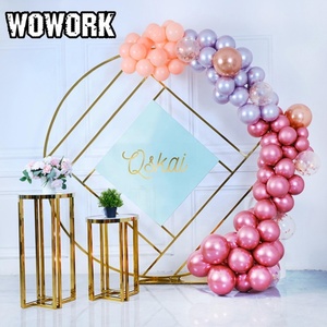 2025 Wowork Fushun Tổ Chức Sự Kiện Thiết Kế Sinh Nhật 1 Kim Loại Vòng Tròn Lưới Đứng Vàng Vòng Lưới Backdrop Cho Đảng Ý Tưởng Trẻ Em - Product Image 1