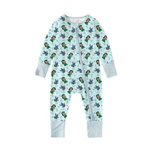 Neonato bambino di bambù abbigliamento a maniche lunghe con doppia cerniera pigiama invernale per ragazzi ragazze ODM per 6-9 9-12 <span class=keywords><strong>mesi</strong></span> - Product Image 4