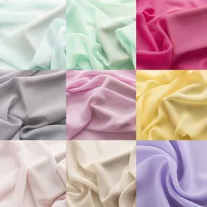 In stock 90 colors Goods 6A Grade 6momme 100% Silk chiffon fabric for garment