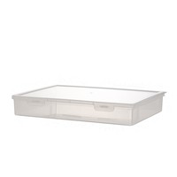 Boîte de rangement empilable Conteneur de magazines avec boucle Portable Project Case Transparent PP Plastique Papier de bureau A4 Multifonction