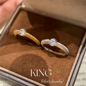 Bague en argent sterling S925 avec diamant, bijoux King Silver, unisexe, à porter tous les jours - Product Image 1