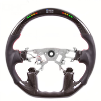 Volant de direction en fibre de carbone véritable avec LED et affichage de la vitesse pour Nissan Patrol Y62 2012-2021, cuir noir, volant de direction sport pour voiture