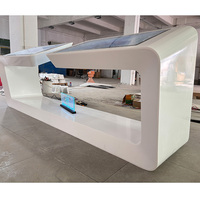 Comptoir de bureau en libre-service personnalisé pour clinique dentaire Table publicitaire en Corian blanc à surface solide pour banque