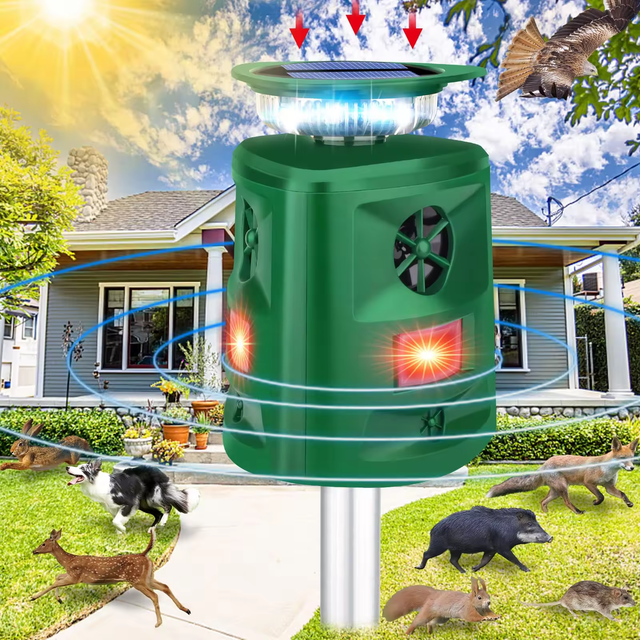 Chingyoo Hot Sale Outdoor Solar Powered Animal Repellent Ultrasonic Mouse Bird Monkey Dog Repeller Cat Repeller