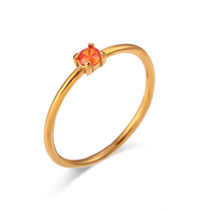 Bague fine empilable en acier inoxydable plaqué or 18 carats MICCI, bijoux non ternissables, zircon délicat, éternité - Product Image 4