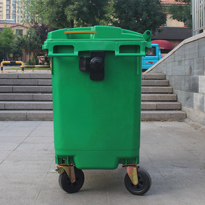 Contenedor de Basura de Plástico para Exteriores de 660L con Ruedas, Rectangular, de HDPE, para Uso Sanitario - Product Image 1