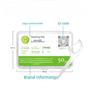 Số lượng lớn Twin Line flossers nha khoa 2 trong 1 tùy chỉnh có thể thay thế tươi lên phân hủy sinh học răng sản phẩm chăm sóc răng miệng - Product Image 1