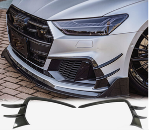 Separador de parachoques delantero de fibra de carbono de alto brillo, aletas Canards para Audi <span class=keywords><strong>A7</strong></span> Sline S7 <span class=keywords><strong>2019</strong></span> Up - Product Image 2