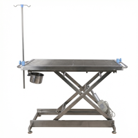 Table d'examen vétérinaire robuste avec élévateur hydraulique et surface en acier inoxydable pour cliniques et hôpitaux vétérinaires