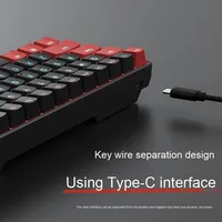 HZGAMER 61 touches clavier mécanique sans fantôme axe thé vert lumière mixte filaire petite taille bureau de jeu pour ordinateur portable éclairage couleur