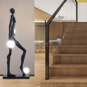 SANXIANG Personnalisé Abstrait Statue Humaine Lampadaire Art Exposition Galerie Sculpture Debout <span class=keywords><strong>LED</strong></span> Lampadaires - Product Image 4