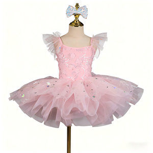 Girls Sequined Ballet Tutu <strong>Dress</strong> With Bow <strong>Princess</strong> Children Performance Dance Costume Stage Wear Party Outfit - Product Image 1