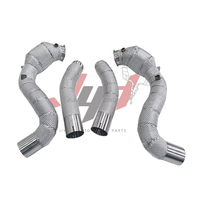 Downpipe Catted balap untuk mercedes-benz C63 C63s W205 Amg M177 4.0t pipa Downpipe dengan sistem knalpot Heat Shield