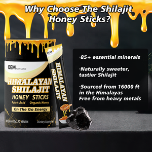 Bâtonnets de miel de Shilajit pur de l'Himalaya en gros, OEM, enrichis en minéraux multiples et en acide fulvique, pour stimuler l'énergie et soutenir le système immunitaire - Product Image 3