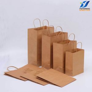 Sac en papier kraft brun écologique personnalisé avec poignée longue pour l'emballage de plats à emporter et de livraison rapide - Product Image 6