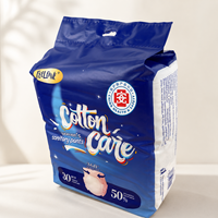 FEELFAVE Cotton Care Serviettes hygiéniques jetables ultra-minces et respirantes sans ailettes pour femmes, avec feuille arrière aspect tissu, Super Haute Absorption