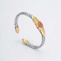 Bracelet de créateur vintage, bracelet ouvert à tête de dragon, bracelet plaqué or pour hommes et femmes, accessoires de mode