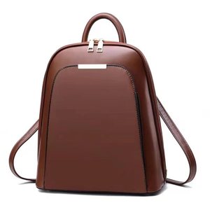High Quality Waterproof PU Leather Women's <b>Backpack</b> Youth <b>Daily</b> Use Zipper Closure Polyester Lining Fashionable Stylish Design - Product Image 2