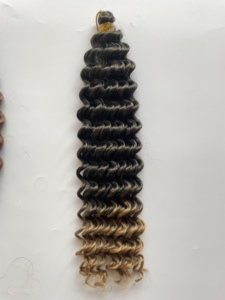 Nuovo stile lungo onda profonda Ombre acqua ondulata ricci intrecciatura sintetica oceano onda uncinetto estensioni dei capelli per le donne - Product Image 2