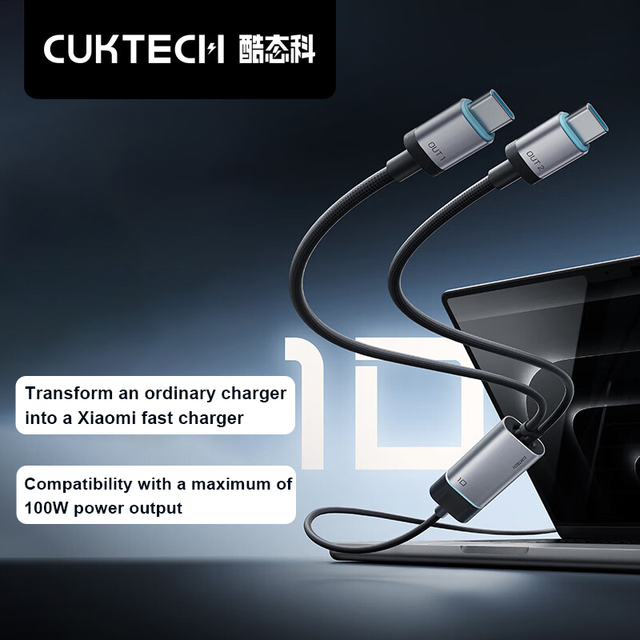 CUKTECH No.10 Charging Cable Dual USB-C Port 1.3m Phone Cable 100W MAX
