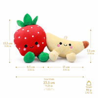 Paire de jouets en peluche magnétiques Velboa certifiés, adorables aimants en forme de nourriture pour la décoration du réfrigérateur, personnalisables OEM