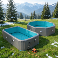 Aufblasbarer Drop-Stitch-DWF-PVC-Pool für Erwachsene und Kinder, Doppelwandgewebe, 10 cm dick, für Garten und Außenbereich