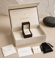 Coffret d'emballage de luxe personnalisé Lionwrapack : Boîte à bagues en bois, pochette à bijoux, enveloppe et carte cadeau pour emballage