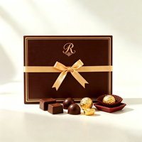 Boîte cadeau personnalisée, boîte cadeau de luxe avec décorations en nœuds, idéale pour les truffes, les pralines et les bonbons, pas encore d'avis