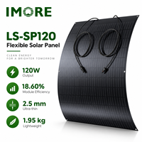 Panneau photovoltaïque flexible 120W monocristallin léger avec câble MC4 pour camping-car, bateau, toit, balcon et utilisation mobile de PV