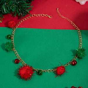 C & J Yanye สร้อยคอแฟชั่นประดับกระดูกไหปลาร้าสีแดงและสีเขียวหลากสีสันสำหรับคริสต์มาสสร้อยคอสำหรับผู้หญิง - Product Image 5
