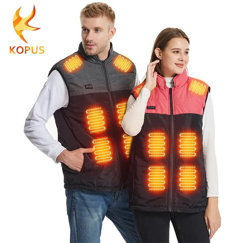 Chaleco de algodón con calefacción inteligente para hombre, chaleco con calefacción eléctrica infrarroja USB, chaqueta térmica Flexible para exteriores para mujer
