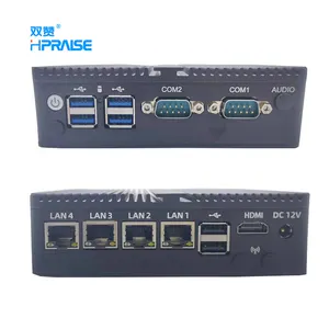 J4125 J1900 Fanless VPN router Firewall Network Server 6 USB 4 LAN Ports 2 COM Nuc mini industrial computer