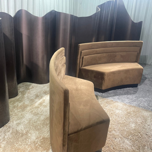 Sofá Semicircular de Diseño Italiano, Sofá Curvo Tipo Cassette, Muebles Tapizados para Banquetes, Asientos para Restaurante y Hotel - Product Image 1