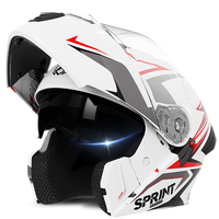 Casque de Moto Modulable ABS Tout-Terrain Unisexe avec Double Visière, Logo Personnalisé, Design Sportif et Relevable pour une Conduite Colorée et Tendance