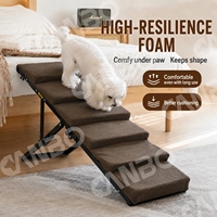 CanboPet Weiche Haustiertreppe für Bett Verstellbare Hunderampe für Hohes Sofa Faltbare Breite Hundetreppe
