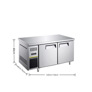 Nuelead NE-971 Nevera Congeladora Bajo Encimera con Puertas Dobles Antivaho, Pantalla Digital, Mesa de Preparación, Ruedas, 290L - Product Image 2