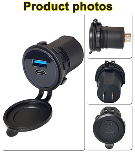 Chargeur rapide 3.0 encastrable 12/24 V pour <span class=keywords><strong>voiture</strong></span>, 36 W, ports USB QC3.0, prise <span class=keywords><strong>de</strong></span> chargeur <span class=keywords><strong>de</strong></span> <span class=keywords><strong>voiture</strong></span> pour bus, véhicules, trains, voiturettes <span class=keywords><strong>de</strong></span> golf - Product Image 2