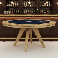 Table de poker professionnelle de luxe en bois avec pieds en bois massif, design durable pour casino et divertissement à domicile