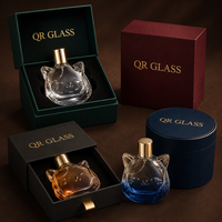 Flacon de parfum vide de haute qualité, aspect cartoon, 100 ml, flacon en verre transparent, col bouclé, flacon pulvérisateur de parfum avec bouchon sphérique