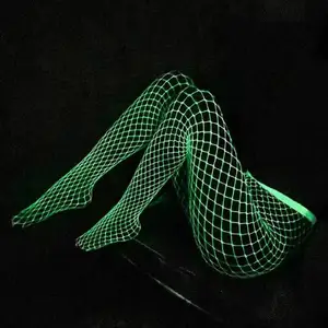 GLOW-in-the-Dark Chất lượng cao mát Glow phản quang sexy pantyhose Fishnet vớ rỗng sexy thanh Tán Tỉnh orgy chặt chẽ