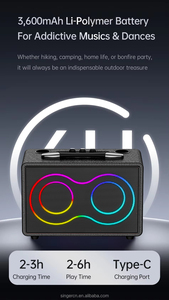 ลำโพงคาราโอเกะพกพาขนาดเล็ก M4411 จัดส่งรวดเร็ว พร้อมไมโครโฟนในตัว ลำโพงไร้สายสำหรับคาราโอเกะที่บ้าน - Product Image 5