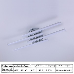 Lampe LED moderne et minimaliste en <span class=keywords><strong>fer</strong></span> pour salon et chambre à coucher ; Plafonnier créatif à quatre <span class=keywords><strong>branches</strong></span> en forme de vague, avec variation de trois couleurs pour salle à manger - Product Image 3