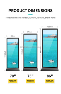 Kiosk Quảng Cáo Đứng Trên Sàn Siêu Mỏng Biển Báo Kỹ Thuật Số Toàn Màn Hình 70/75/86 Inch Và Kiosk Màn Hình Cảm Ứng Tùy Chỉnh - Product Image 4