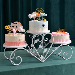 Wedding Cake Stand Wrought Iron 3 Layers Metal Dessert Table Birthday Party Cake Display Tools