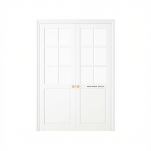 Porte double à battants en verre transparent 24x80 po, design intérieur moderne, cœur plein, préfini, panneau unique - Product Image 1