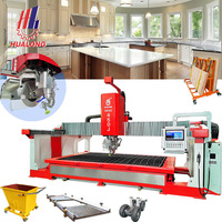 Máquina de Corte y Fresado CNC de 5 Ejes HUALONG con Software Italiano para Mármol, Granito, Encimeras, Fregaderos y Azulejos
