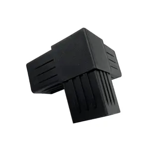 China Supplier Black Furniture Household Tube Connector Tee Dimensional Black Plastic Tube Connector